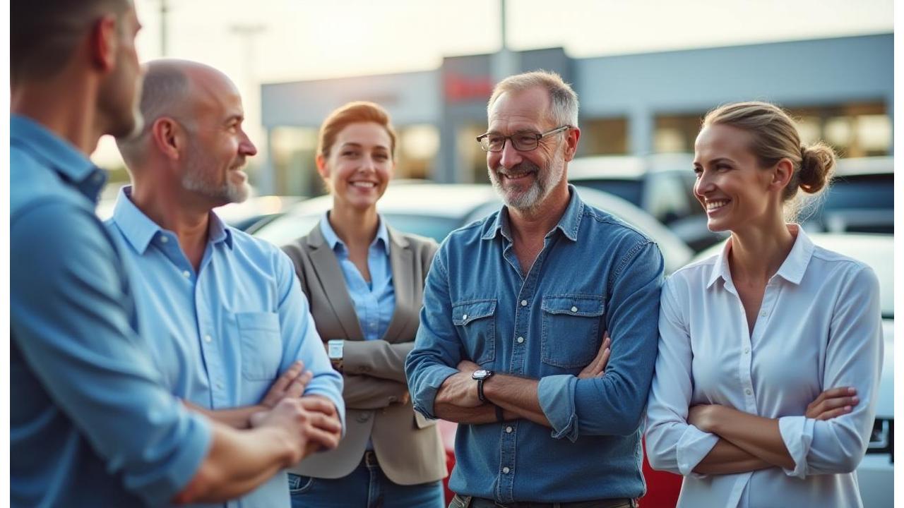 Montage of satisfied customers and premium vehicles at MaxDrive Auto Sales